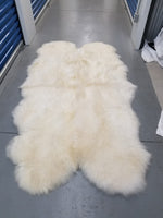 Large SheepSkin Rug Made From Four Pelt 4ft x 5.5ft Natural White Ivory