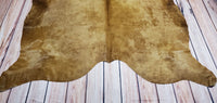 large champagne cowhide rug Brazilian 84 X 75 Inches