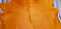 Exotic Dyed Orange Cowhide Rug 90 X 82 Inches