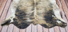 Large Brazilian Grey Tricolor Brindle Cowhide Rug 6.6ft x 6.2ft