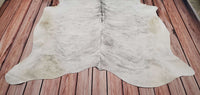 Extra Large Cowhide Rug Gray Brindle 7.9ft x 6.5ft
