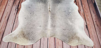 Grey Ivory Cowhide Rug 72 x 62 Inches