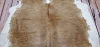Natural Brown White Cowhide Rug 7ft x 6.3ft