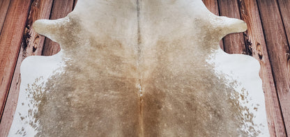 Large Champagne Cowhide Rug 82 X 74 Inches