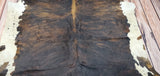 Exotic Cowhide Rug Brown White 7.5ft x 6.8ft
