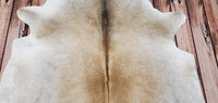 Real Cowhide Rug Beige Taupe 6.2ft x 6.2ft