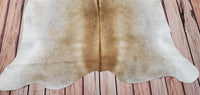 Real Cowhide Rug Beige Taupe 6.2ft x 6.2ft
