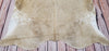 Medium Solid Beige Cowhide Rug 6.4ft x 6ft
