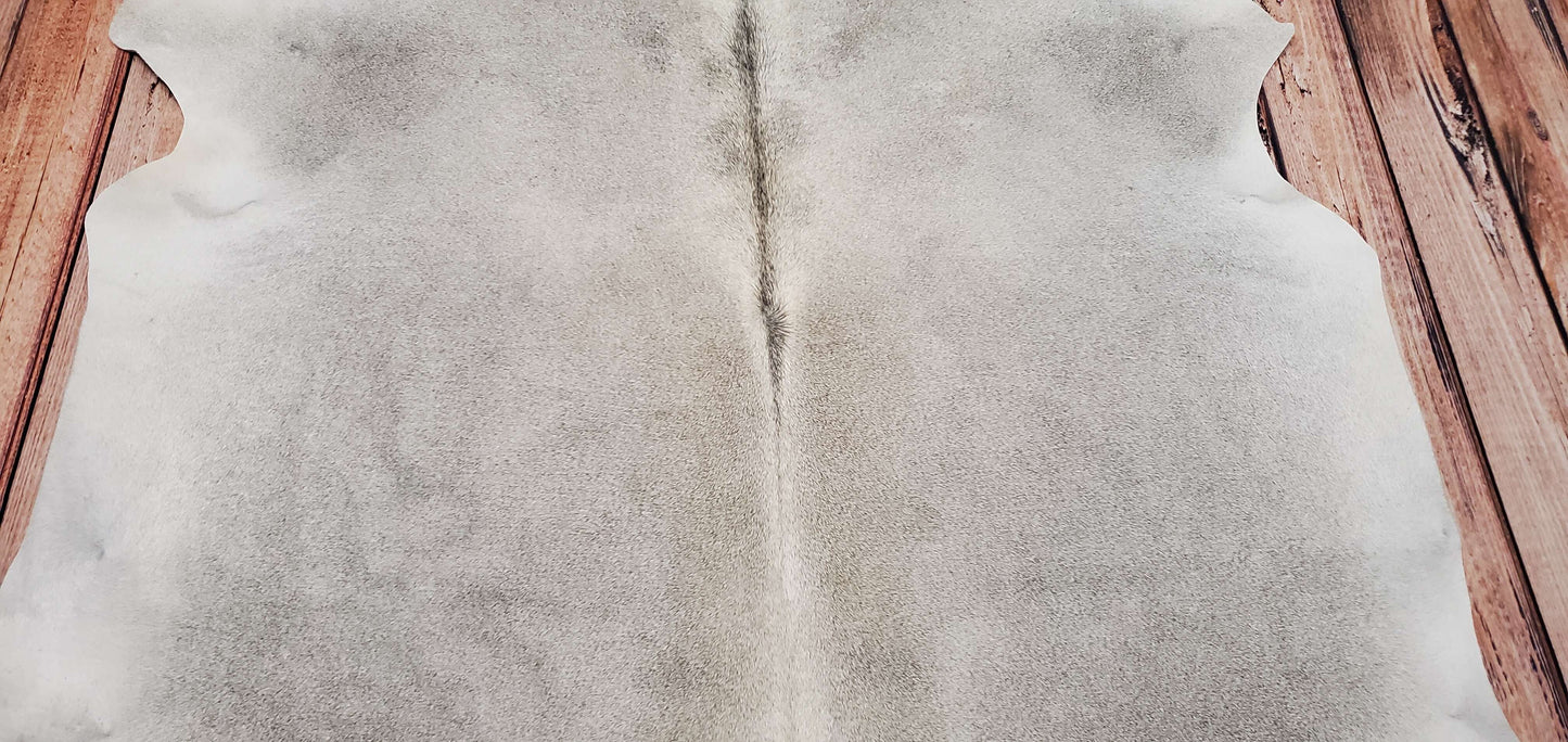 Large Gray Premium Cowhide Rug 6.8ft x 6ft