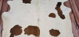 Natural Cowhide Rug Brown White 7ft x 6ft