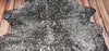 Large Black Silver Metallic Cowhide Rug 7.6ft x 6.8ft