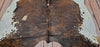 Tricolor Dark Cowhide Rug 6.6ft x 6.6ft