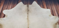 Authentic Cowhide Rug Beige Champagne 6.2ft x 6.6ft