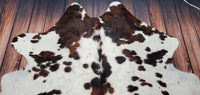 Spotted TriColor Cowhide Rug 7ft x 6.6ft
