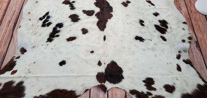 Spotted TriColor Cowhide Rug 7ft x 6.6ft