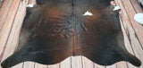 Exotic Brazilian Dark Brown Cowhide Rug 6.4ft x 6.3ft