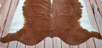 Real Cowhide Rug Brown Hereford 6.5ft x 6.2ft