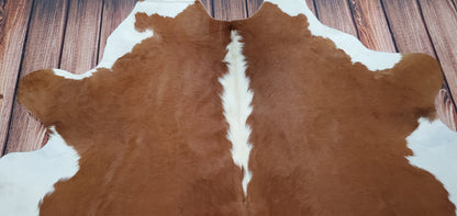 Brown Hereford Cowhide Rug 7ft x 6.6ft