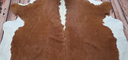 Brown Hereford Cowhide Rug 7ft x 6.6ft