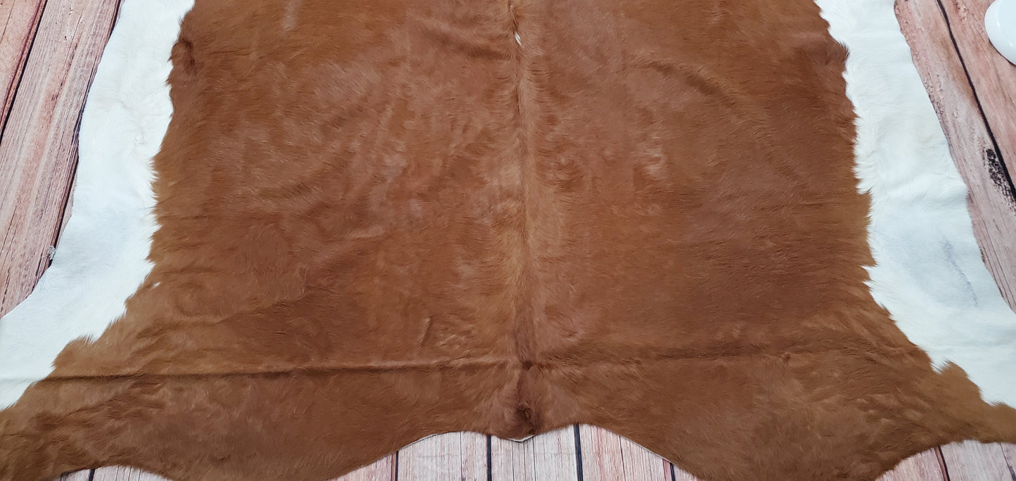 Brown Hereford Cowhide Rug 7ft x 6.6ft