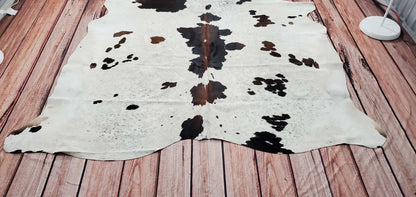 Cowhide Rug TriColor Brazilian Real 6.5ft x 6.4ft