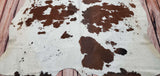 Brown White Spotted Cowhide Rug 7.5ft x 6.1ft