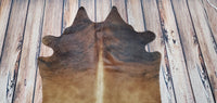 Extra Small Dark Brown Cowhide Rug 4.1ft x 3.9ft