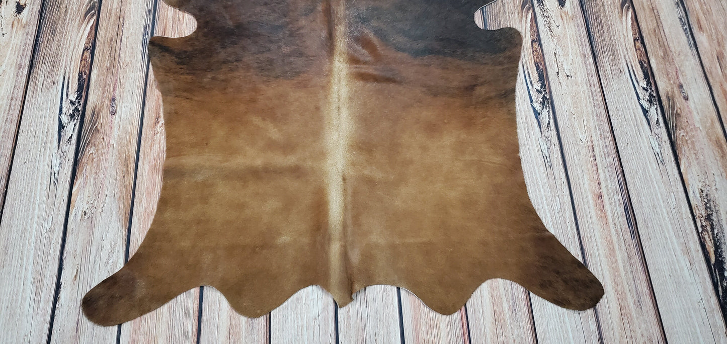 Extra Small Dark Brown Cowhide Rug 4.1ft x 3.9ft