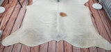 Grey Tan White Natural Cowhide Rug 8.4ft x 6.6ft