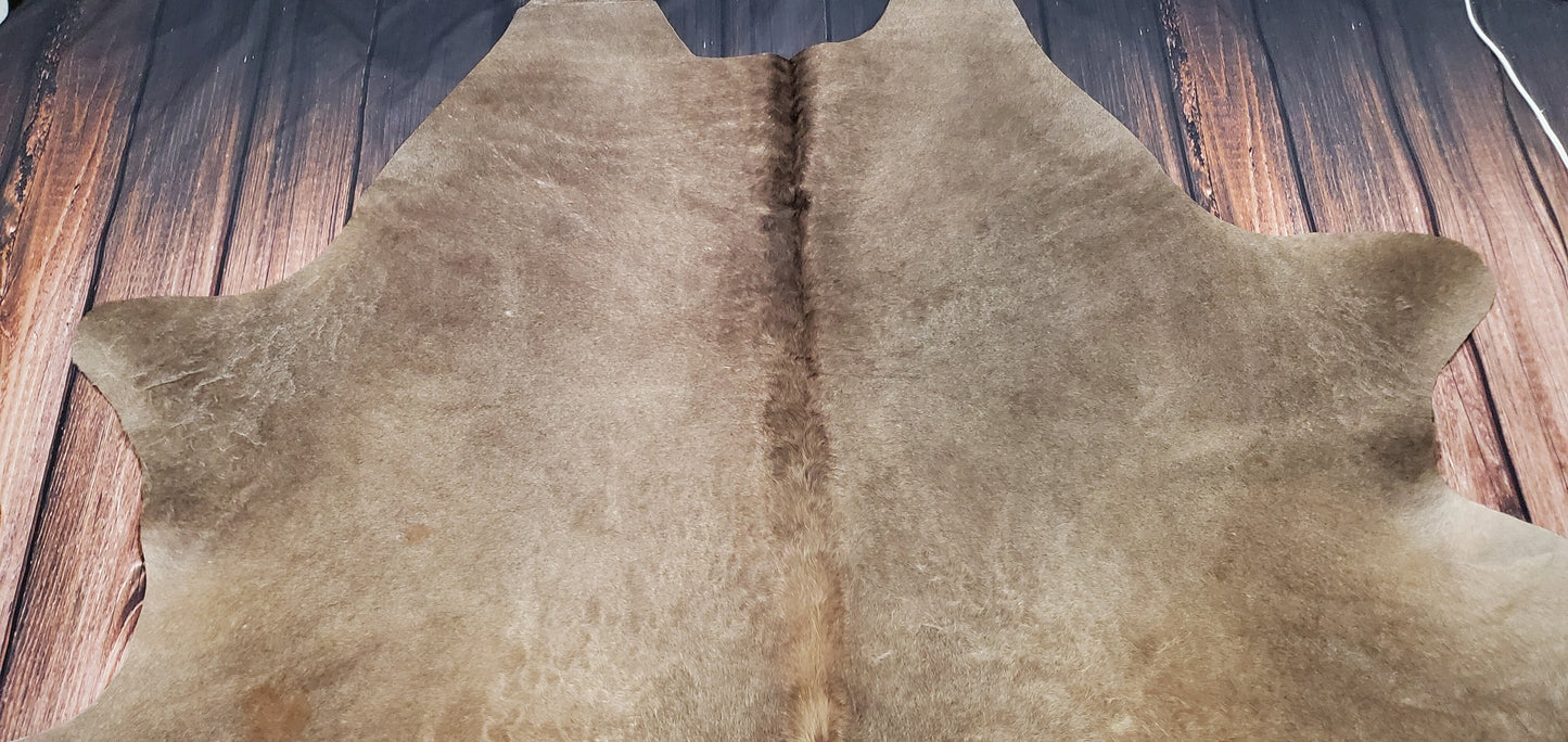 Champagne Brown Cowhide Rug 7.9ft x 7.5ft