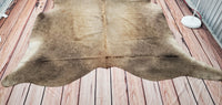Champagne Brown Cowhide Rug 7.9ft x 7.5ft