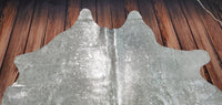 Exotic Silver Cowhide Rug 7ft x 7ft