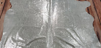 Exotic Silver Cowhide Rug 7ft x 7ft