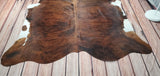 Natural Cowhide Rug Dark Brown Brindle 6.8ft x 6ft
