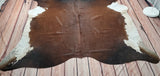 Exotic Dark Brown Cowhide Rug 7ft x 6.8ft