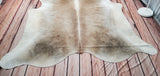 Cappuccino Grey Cowhide Rug 8ft x 7ft