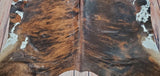 Extra Large Natural Dark Brown Brindle Cowhide Rug 7.5ft x 6.8ft