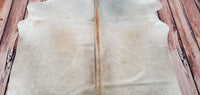Small Beige Taupe Cowhide Rug 6.6ft x 6ft