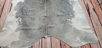 Large Grey White Cow Hide Rug 6.6ft x 6ft