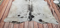 grey white xxl cowhide rug 7.5ft x 6ft