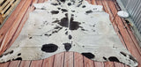 Grey And White Cowhide Rug 7.3ft x 6.6ft