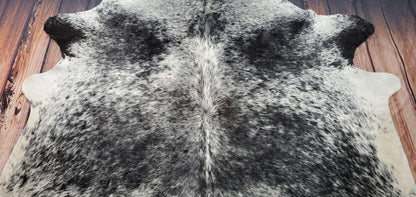 Speckled Cowhide Rug Black White 8ft x 7ft