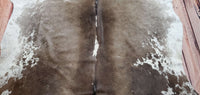 Large Real Cowhide Rug Brown White 7.5ft x 6ft