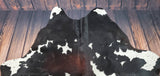 Extra Large Tricolor Cowhide Rug  7.7ft x 7ft