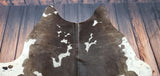 Charcoal Grey White Cowhide Rug 7.9ft x 7ft