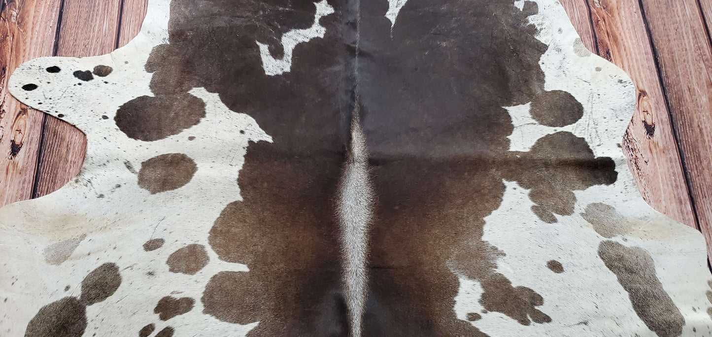 Charcoal Grey White Cowhide Rug 7.9ft x 7ft