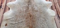 Beige Champagne Cowhide Rug 7ft x 6ft