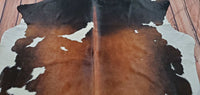 Real TriColor Cowhide Rug 7.3ft x 6.3ft