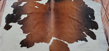 Real TriColor Cowhide Rug 7.3ft x 6.3ft