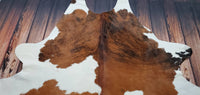 Tricolor Cow Skin Rug 7.5ft x 7ft